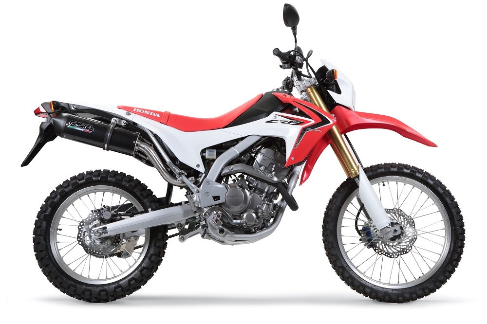 GPR exhaust compatible with  Honda Crf 250 L - Rally 2017-2020, Furore Evo4 Nero, Slip-on exhaust legal for UK and non-EU markets including link pipe and removable db killer 