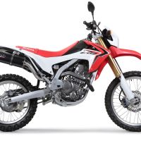 GPR exhaust compatible with  Honda Crf 250 L - Rally 2017-2020, Furore Evo4 Nero, Slip-on exhaust legal for UK and non-EU markets including link pipe and removable db killer 