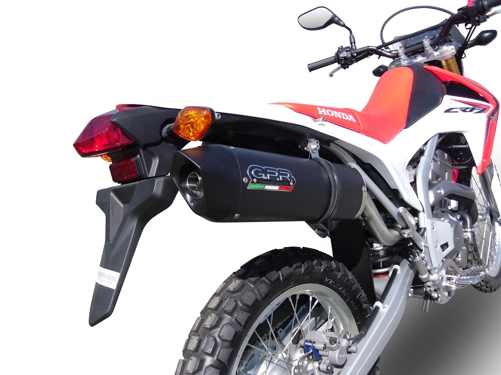 GPR exhaust compatible with  Honda Crf 250 L - Rally 2017-2020, Furore Evo4 Nero, Slip-on exhaust legal for UK and non-EU markets including link pipe and removable db killer 