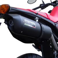 GPR exhaust compatible with  Honda Crf 250 M 2013-2016, Furore Nero, Homologated legal slip-on exhaust including removable db killer, link pipe and catalyst 