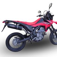 GPR exhaust compatible with  Honda Crf 250 M 2013-2016, Furore Nero, Homologated legal slip-on exhaust including removable db killer, link pipe and catalyst 