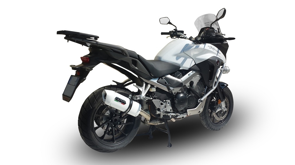 GPR exhaust compatible with  Honda Vfr 800 X Crossrunner 800  2011-2014, Albus Ceramic, Homologated legal slip-on exhaust including removable db killer and link pipe 