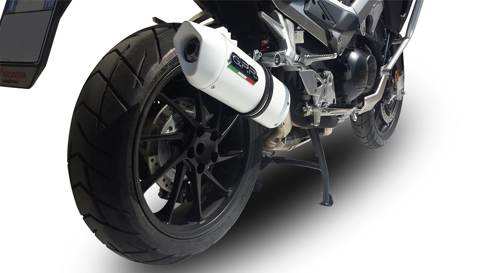 GPR exhaust compatible with  Honda Vfr 800 X Crossrunner 800  2015-2016, Albus Ceramic, Homologated legal slip-on exhaust including removable db killer and link pipe 