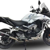 GPR exhaust compatible with  Honda Crossrunner 800 Vfr 800 X 2015-2016, Furore Nero, Homologated legal slip-on exhaust including removable db killer and link pipe 