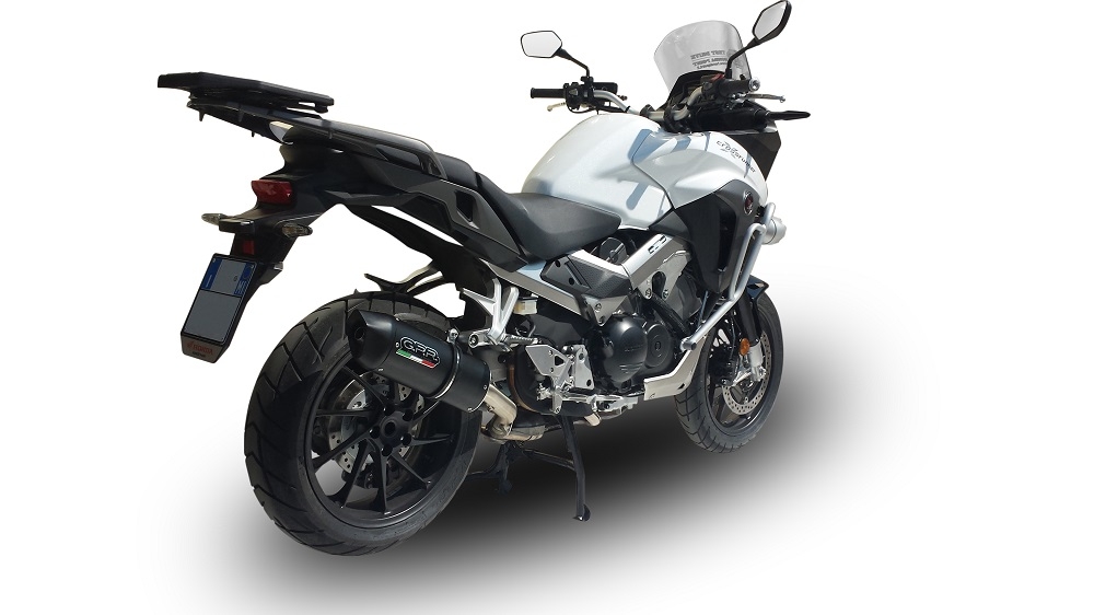 GPR exhaust compatible with  Honda Crossrunner 800 Vfr 800 X 2015-2016, Furore Nero, Homologated legal slip-on exhaust including removable db killer and link pipe 