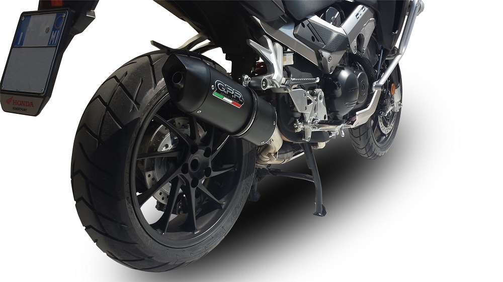 GPR exhaust compatible with  Honda Crossrunner 800 Vfr 800 X 2015-2016, Furore Nero, Homologated legal slip-on exhaust including removable db killer and link pipe 