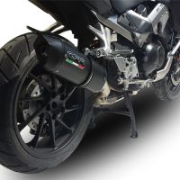 GPR exhaust compatible with  Honda Crossrunner 800 Vfr 800 X 2015-2016, Furore Nero, Homologated legal slip-on exhaust including removable db killer and link pipe 