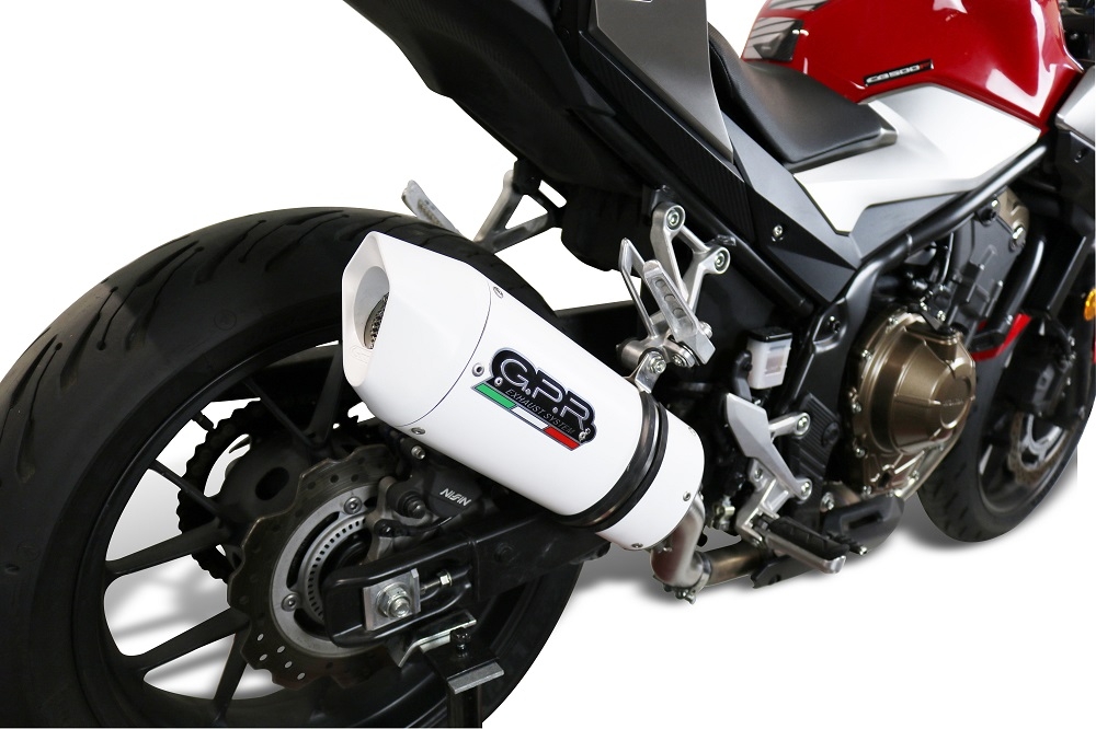 GPR exhaust compatible with  Honda Cb 500 X 2019-2024, Albus Evo4, Homologated legal slip-on exhaust including removable db killer and link pipe 