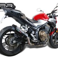 GPR exhaust compatible with  Honda Cb 500 F 2016-2018, Furore Evo4 Nero, Homologated legal slip-on exhaust including removable db killer and link pipe 