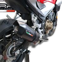 GPR exhaust compatible with  Honda Cb 500 F 2019-2020, Furore Evo4 Nero, Homologated legal slip-on exhaust including removable db killer and link pipe 