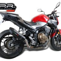 GPR exhaust compatible with  Honda Cb 500 F 2021-2024, GP Evo4 Black Titanium, Homologated legal slip-on exhaust including removable db killer and link pipe 