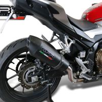 GPR exhaust compatible with  Honda Cb 500 X 2019-2024, GP Evo4 Black Titanium, Homologated legal slip-on exhaust including removable db killer and link pipe 