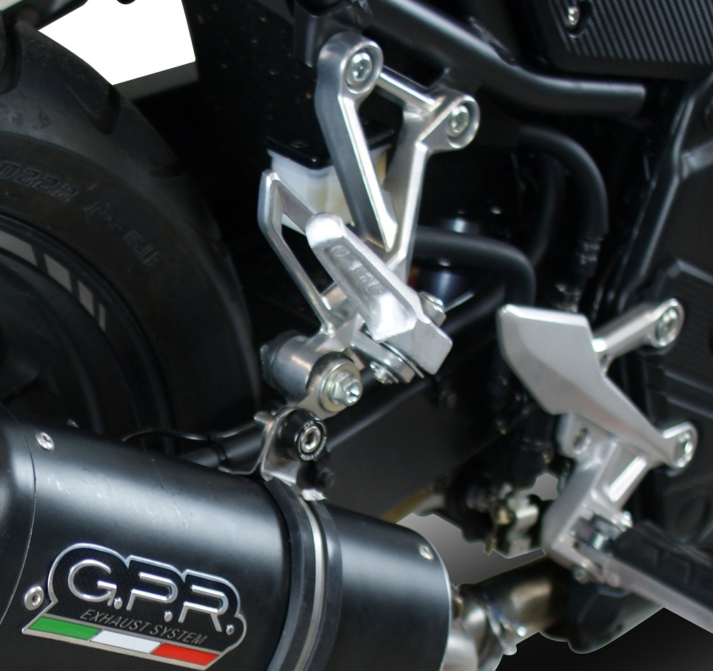 GPR exhaust compatible with  Honda Cb 500 X 2019-2024, GP Evo4 Black Titanium, Homologated legal slip-on exhaust including removable db killer and link pipe 