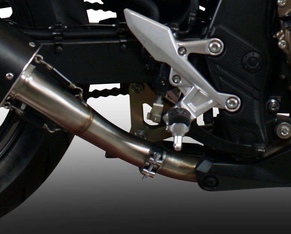 GPR exhaust compatible with  Honda Cb 500 X 2019-2024, GP Evo4 Black Titanium, Homologated legal slip-on exhaust including removable db killer and link pipe 