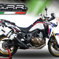 GPR exhaust compatible with  Honda Crf 1000 L Africa Twin 2015-2017, Albus Ceramic, Homologated legal slip-on exhaust including removable db killer and link pipe 