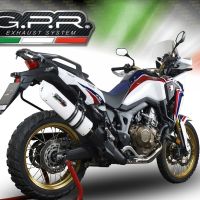 GPR exhaust compatible with  Honda Crf 1000 L Africa Twin 2015-2017, Albus Ceramic, Homologated legal slip-on exhaust including removable db killer and link pipe 