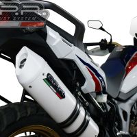 GPR exhaust compatible with  Honda Crf 1000 L Africa Twin 2015-2017, Albus Ceramic, Homologated legal slip-on exhaust including removable db killer and link pipe 