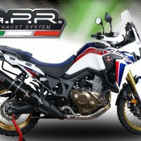 GPR exhaust compatible with  Honda Crf 1000 L Africa Twin 2018-2020, Furore Evo4 Nero, Homologated legal slip-on exhaust including removable db killer and link pipe 