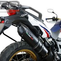 GPR exhaust compatible with  Honda Crf 1000 L Africa Twin 2015-2017, Furore Nero, Homologated legal slip-on exhaust including removable db killer and link pipe 