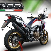 GPR exhaust compatible with  Honda Crf 1000 L Africa Twin 2018-2020, GP Evo4 Black Titanium, Homologated legal slip-on exhaust including removable db killer and link pipe 