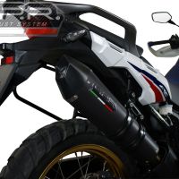 GPR exhaust compatible with  Honda Crf 1000 L Africa Twin 2015-2017, Gpe Ann. Black titanium, Homologated legal slip-on exhaust including removable db killer and link pipe 