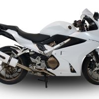 GPR exhaust compatible with  Honda Vfr 800 F 2014-2016, Albus Ceramic, Homologated legal slip-on exhaust including removable db killer and link pipe 