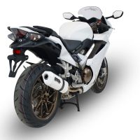 GPR exhaust compatible with  Honda Vfr 800 F 2014-2016, Albus Ceramic, Homologated legal slip-on exhaust including removable db killer and link pipe 