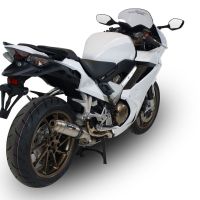 GPR exhaust compatible with  Honda Vfr 800 F 2014-2016, Deeptone Inox, Homologated legal slip-on exhaust including removable db killer and link pipe 