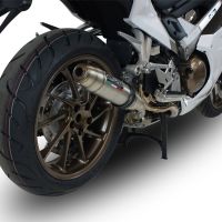 GPR exhaust compatible with  Honda Vfr 800 F 2014-2016, Deeptone Inox, Homologated legal slip-on exhaust including removable db killer and link pipe 