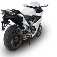 GPR exhaust compatible with  Honda Vfr 800 F 2014-2016, Furore Nero, Homologated legal slip-on exhaust including removable db killer and link pipe 