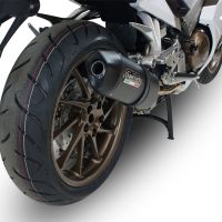 GPR exhaust compatible with  Honda Vfr 800 F 2014-2016, Furore Nero, Homologated legal slip-on exhaust including removable db killer and link pipe 