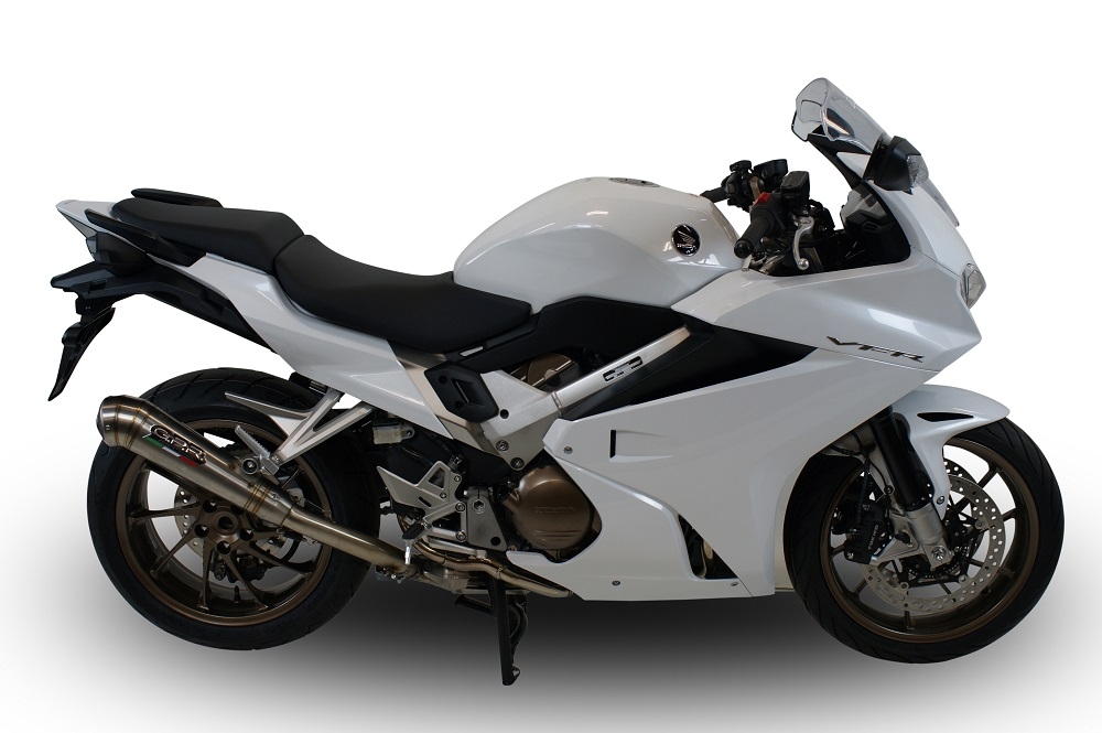 GPR exhaust compatible with  Honda Vfr 800 F 2014-2016, Powercone Evo, Homologated legal slip-on exhaust including removable db killer and link pipe 