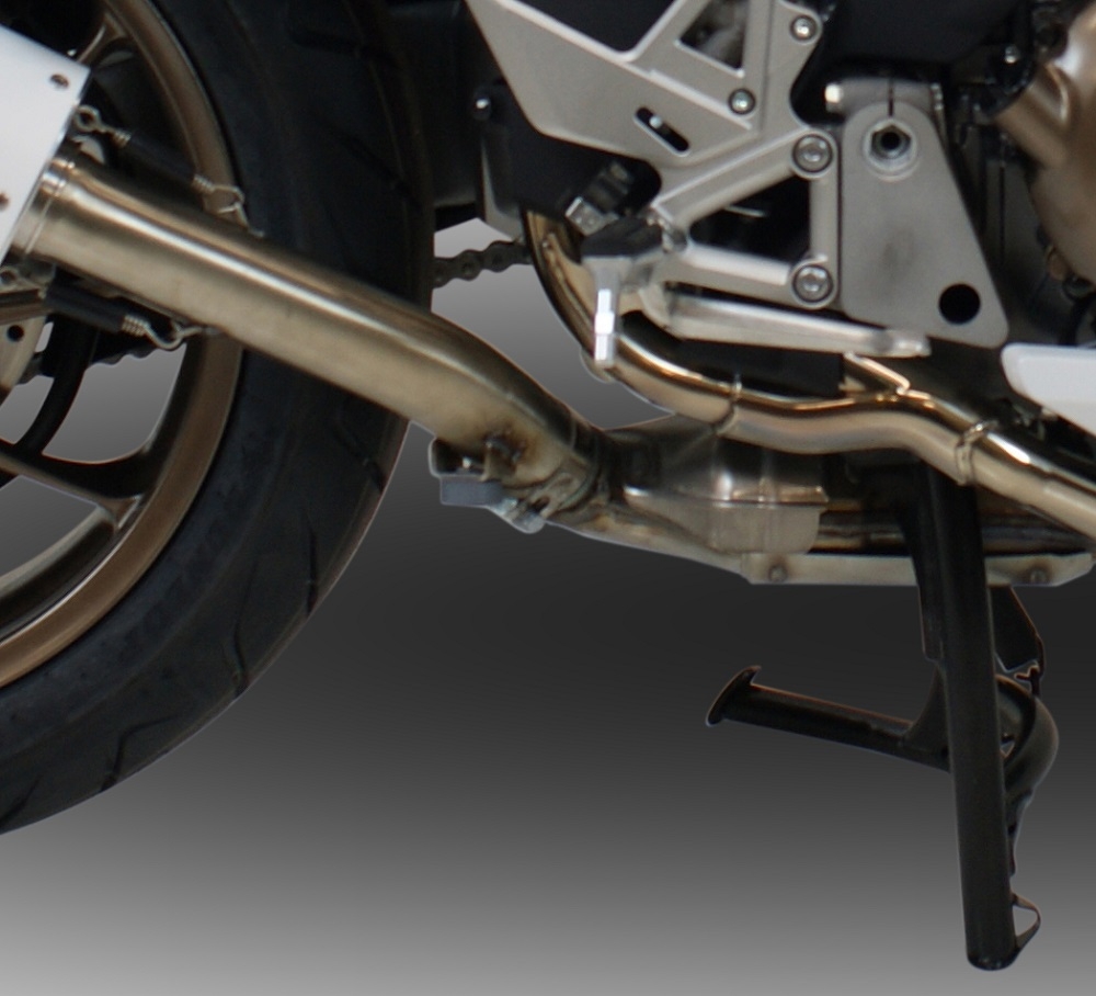 GPR exhaust compatible with  Honda Vfr 800 F 2014-2016, Albus Ceramic, Homologated legal slip-on exhaust including removable db killer and link pipe 