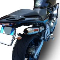 GPR exhaust compatible with  Honda Hornet Cb 600 F 2003-2006, Deeptone Inox, Homologated legal slip-on exhaust including removable db killer and link pipe 