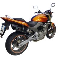 GPR exhaust compatible with  Honda Hornet Cb 600 F 1998-2002, Furore Nero, Homologated legal slip-on exhaust including removable db killer and link pipe 