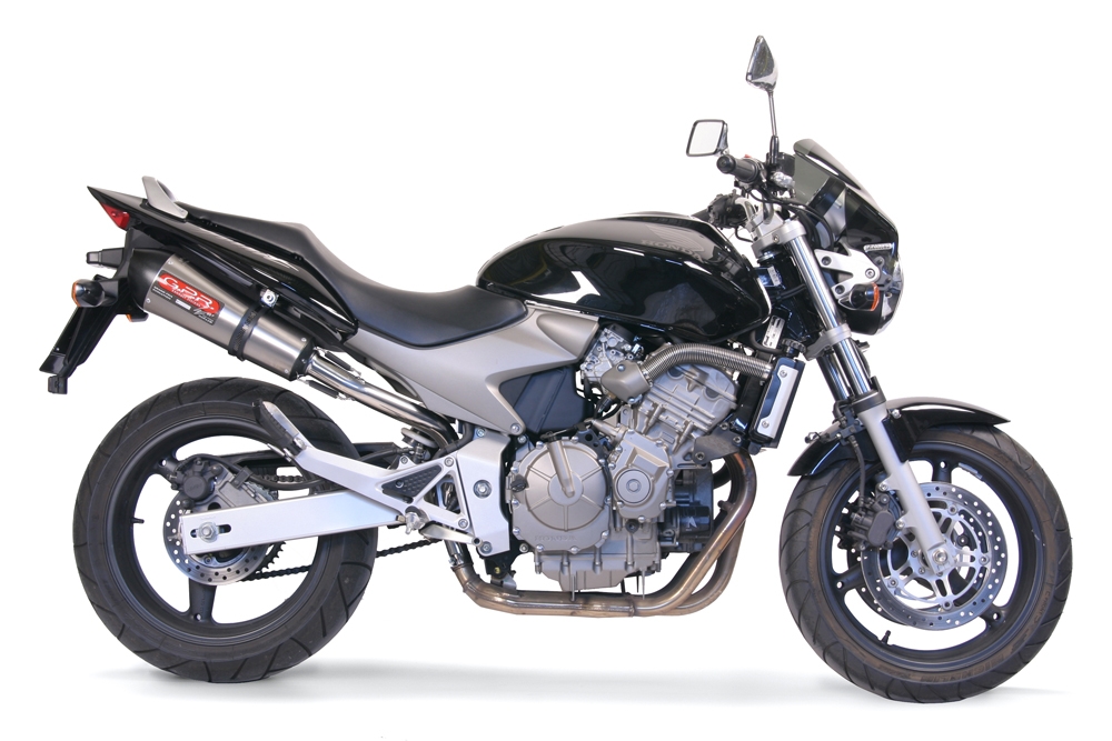 GPR exhaust compatible with  Honda Hornet Cb 600 F 2003-2006, Gpe Ann. titanium, Homologated legal slip-on exhaust including removable db killer and link pipe 