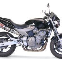 GPR exhaust compatible with  Honda Hornet Cb 600 F 2003-2006, Gpe Ann. titanium, Homologated legal slip-on exhaust including removable db killer and link pipe 