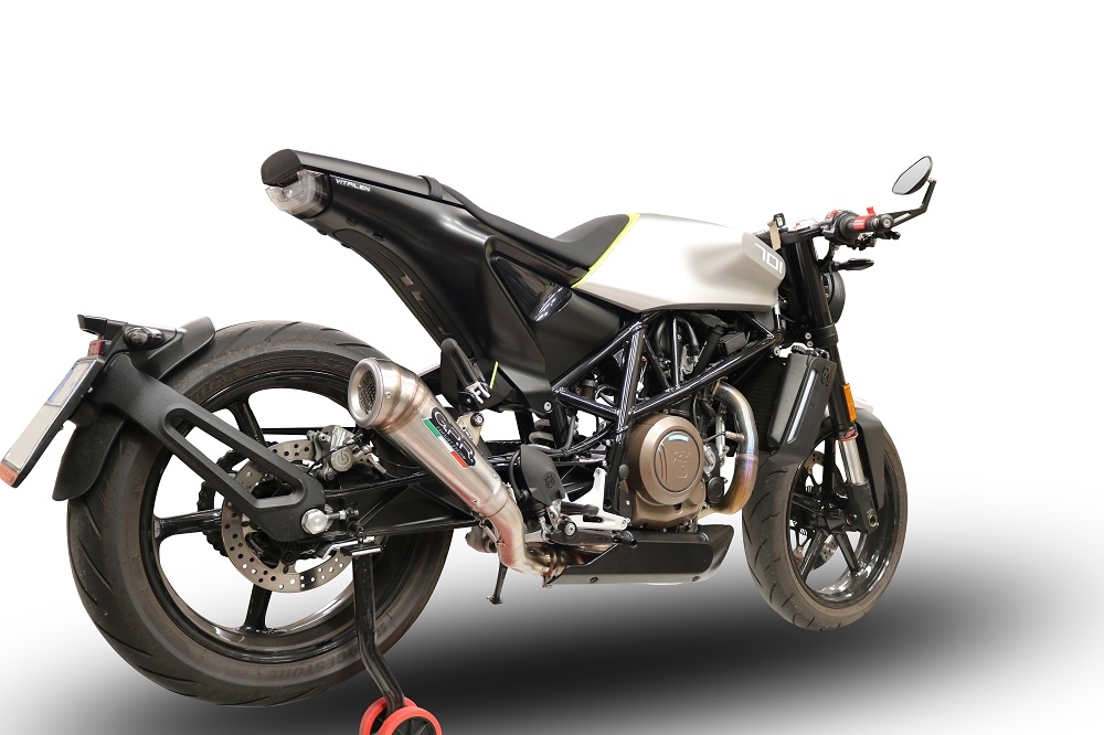 GPR exhaust compatible with  Husqvarna Svartpilen 701 2018-2020, Powercone Evo, Homologated legal slip-on exhaust including removable db killer and link pipe 