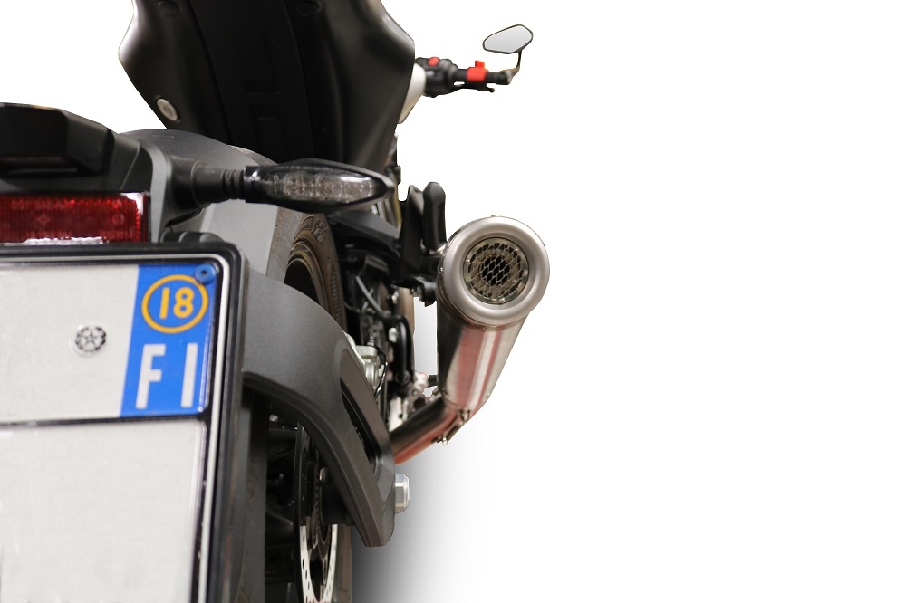 GPR exhaust compatible with  Husqvarna Svartpilen 701 2018-2020, Powercone Evo, Homologated legal slip-on exhaust including removable db killer and link pipe 