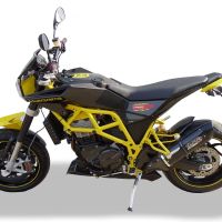 GPR exhaust compatible with  Husqvarna Nuda 900 - Nuda 900 R 2012-2013, Furore Nero, Homologated legal slip-on exhaust including removable db killer and link pipe 