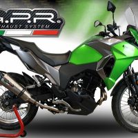 GPR exhaust compatible with  Kawasaki Versys-X 250 2017-2020, Gpe Ann. Titanium, Slip-on exhaust legal for UK and non-EU markets including link pipe and removable db killer 