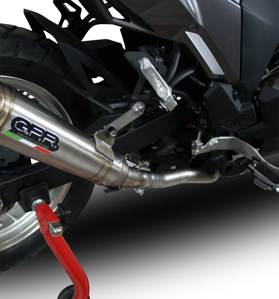 GPR exhaust compatible with  Kawasaki Versys-X 300 2022-2023, Powercone Evo, Homologated legal slip-on exhaust including removable db killer, link pipe and catalyst 