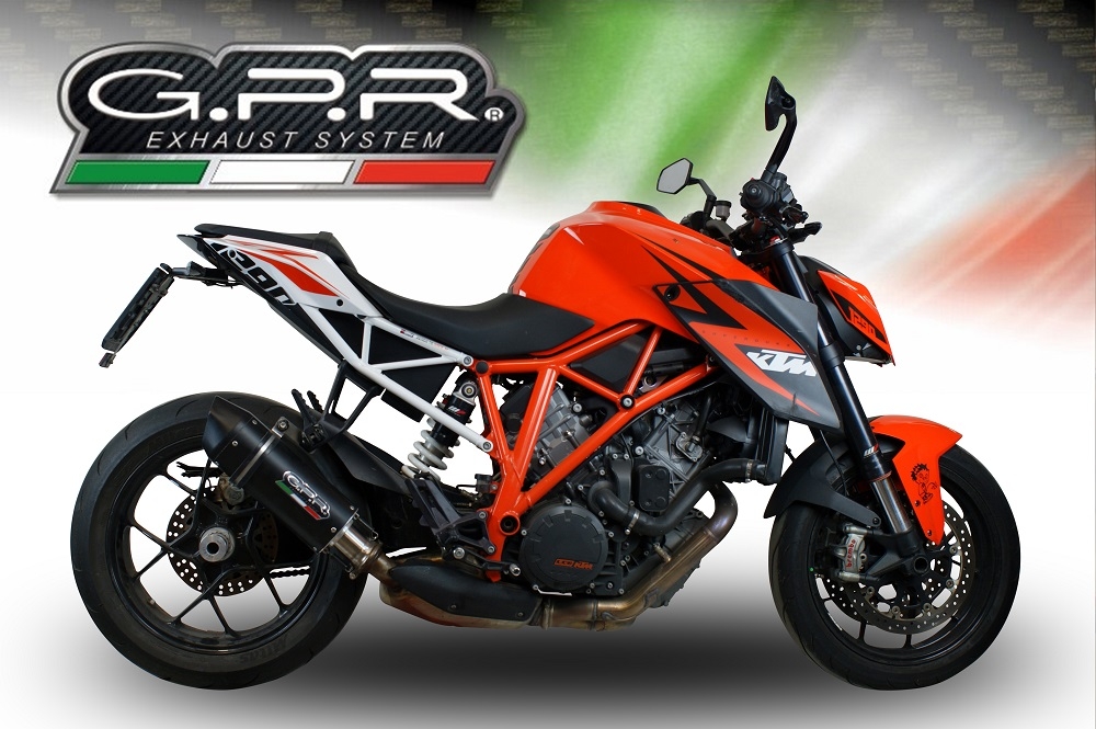 GPR exhaust compatible with  Ktm Super Duke 1290 GT 2022-2024, Furore Evo4 Nero, Homologated legal slip-on exhaust including removable db killer and link pipe 