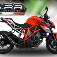 GPR exhaust compatible with  Ktm Super Duke 1290 GT 2022-2024, Furore Evo4 Nero, Homologated legal slip-on exhaust including removable db killer and link pipe 