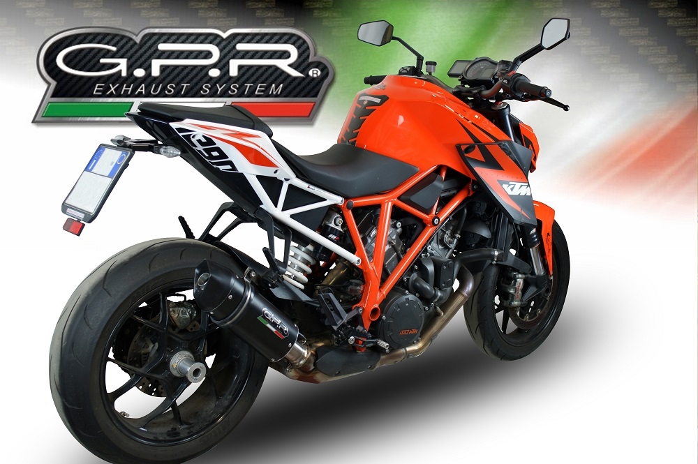 GPR exhaust compatible with  Ktm Super Duke 1290 GT 2022-2024, Furore Evo4 Nero, Homologated legal slip-on exhaust including removable db killer and link pipe 