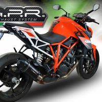 GPR exhaust compatible with  Ktm Super Duke 1290 GT 2022-2024, Furore Evo4 Nero, Homologated legal slip-on exhaust including removable db killer and link pipe 