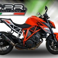 GPR exhaust compatible with  Ktm Super Duke 1290 R  2017-2019, GP Evo4 Poppy, Homologated legal slip-on exhaust including removable db killer and link pipe 