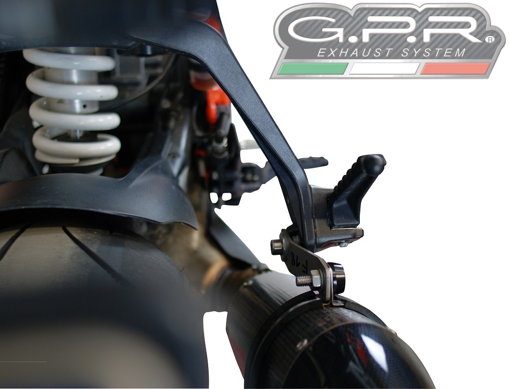 GPR exhaust compatible with  Ktm Super Duke 1290 R  2017-2019, GP Evo4 Poppy, Homologated legal slip-on exhaust including removable db killer and link pipe 