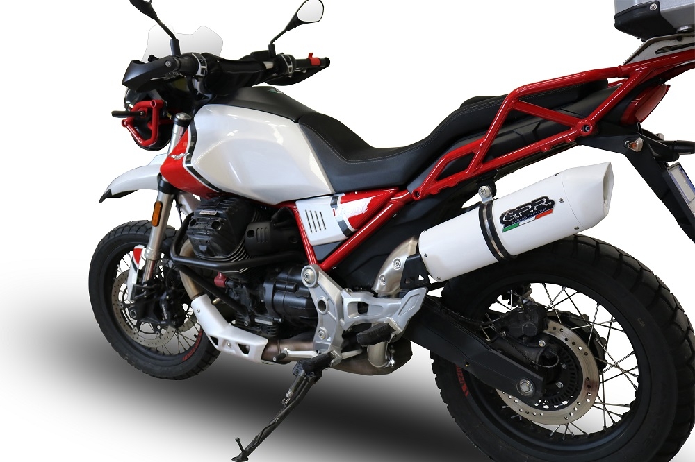 GPR exhaust compatible with  Moto Guzzi V85 TT 2021-2023, Albus Evo4, Homologated legal slip-on exhaust including removable db killer and link pipe 