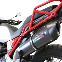 GPR exhaust compatible with  Moto Guzzi V85 TT 2019-2020, Furore Evo4 Nero, Homologated legal slip-on exhaust including removable db killer and link pipe 